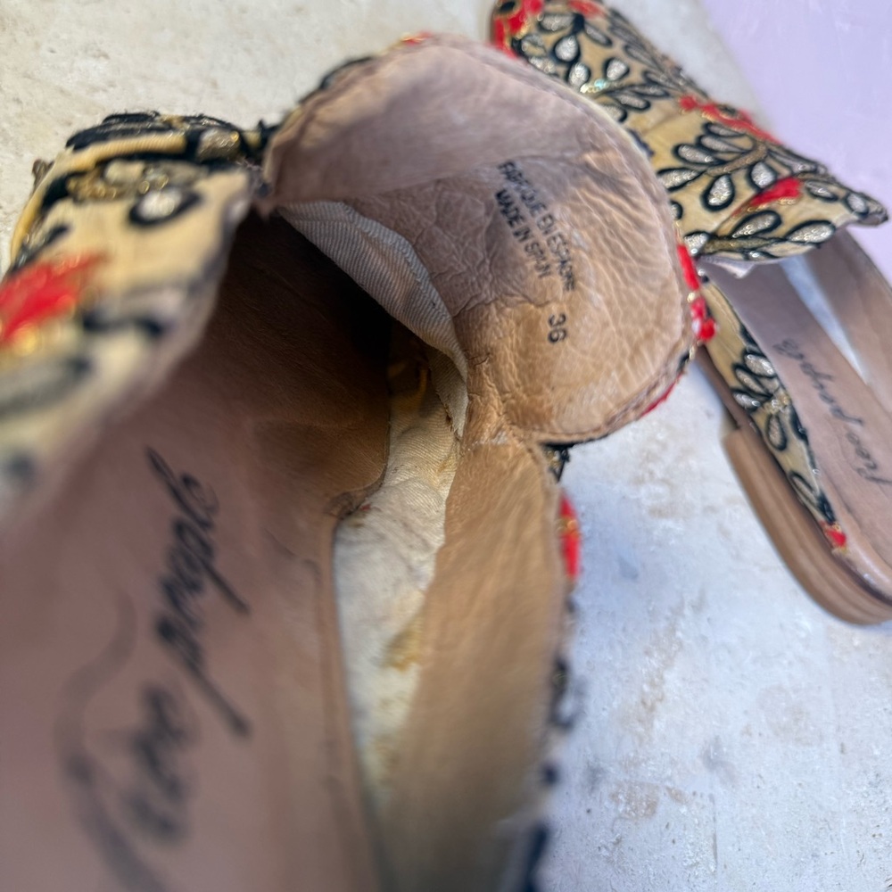 Free People embroidered mule flats floral boho slip on 36 - Picture 4 of 4